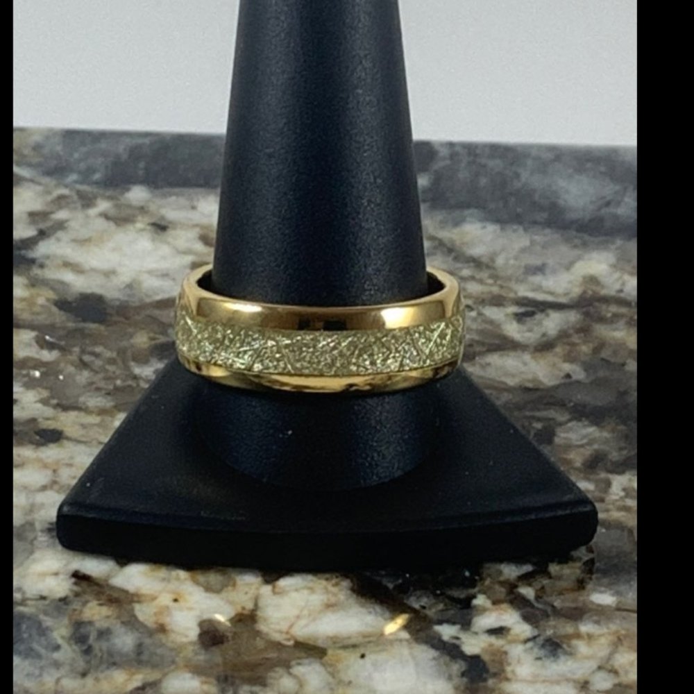 Tungsten size 12 ring w/ meteor inlay